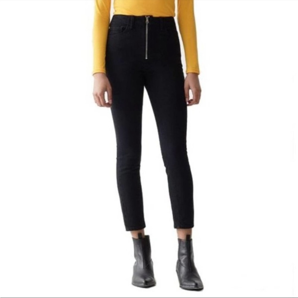 NWT AGOLDE Nico Exposed Zipper High Rise Slim Fit Jeans